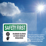 Rubber Gloves & Face Shield Required With Symbol