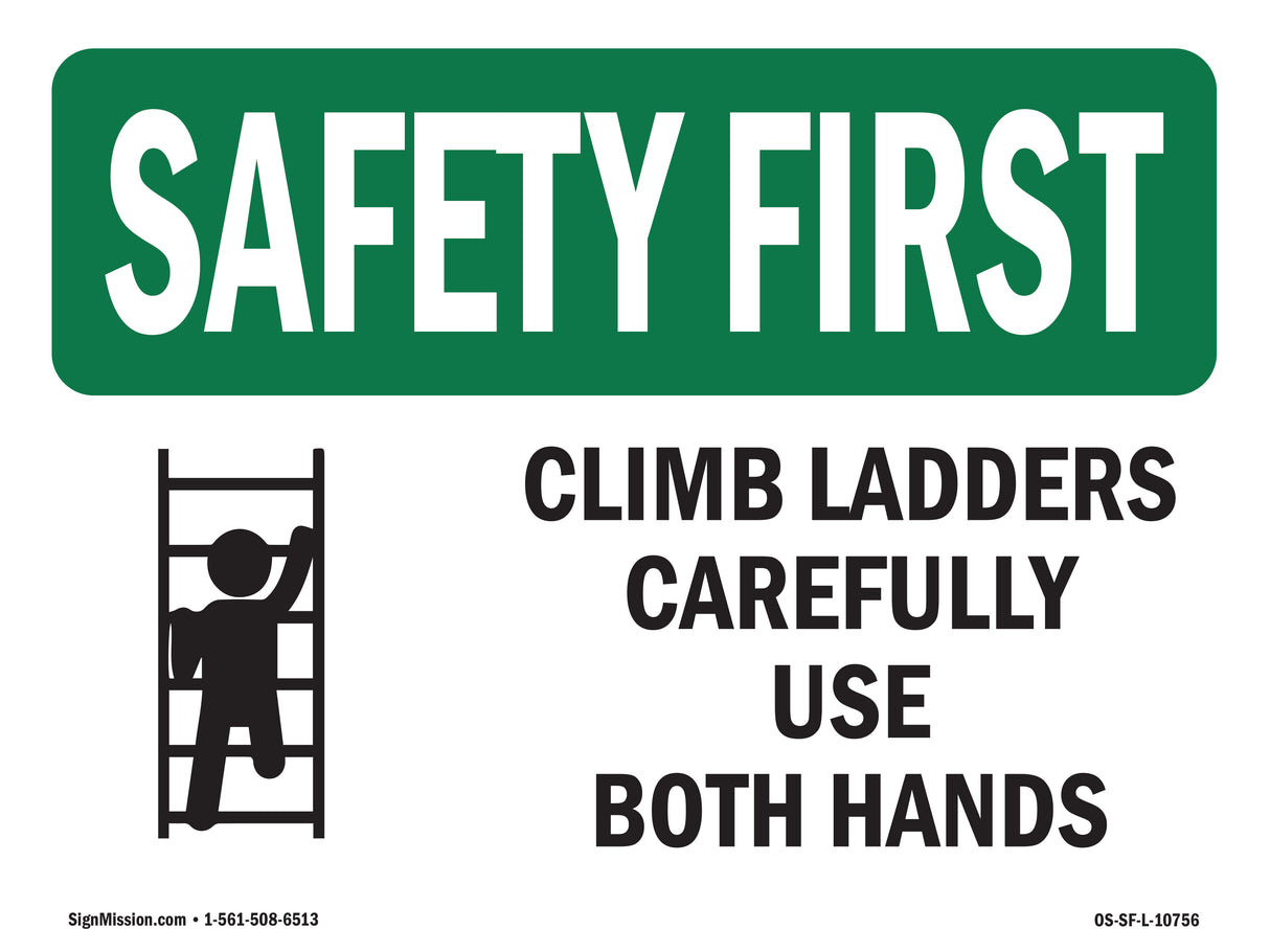 Climb Ladders Carefully Use Both Hands