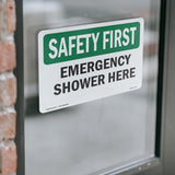 Emergency Shower Here