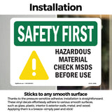 Hazardous Material Check MSDS Before