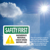 Hazardous Material Check MSDS Before