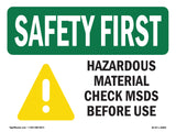 Hazardous Material Check MSDS Before
