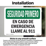 In Case Of Emergency Call 911 Spanish