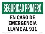 In Case Of Emergency Call 911 Spanish