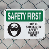 Pick Up And Return Safety Glasses Here