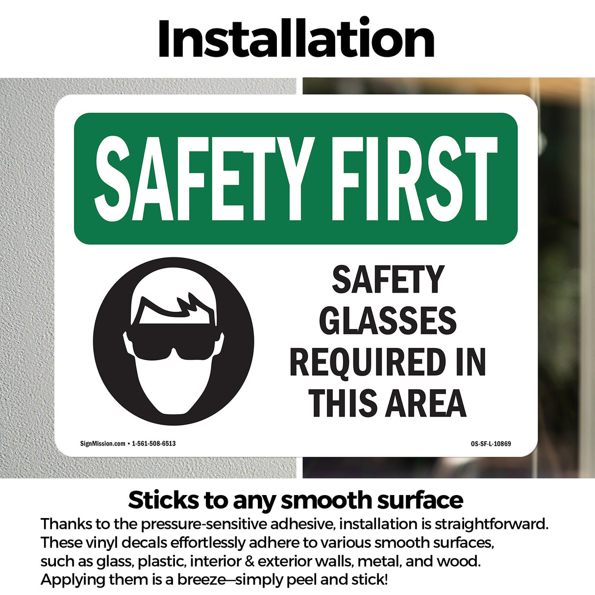 Safety Glasses Required Area Bilingual