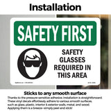 Safety Glasses Required Area Bilingual