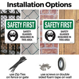 Safety Glasses Required Area Bilingual