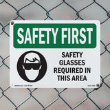 Safety Glasses Required Area Bilingual