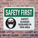 Safety Glasses Required Area Bilingual