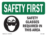 Safety Glasses Required Area Bilingual