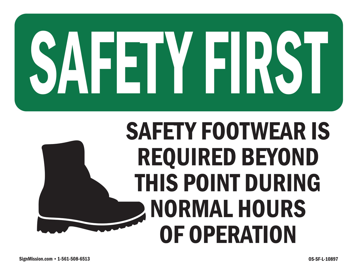 Safety Footwear Is Required With Symbol