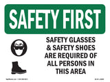 Safety Glasses & Safety Shoes With Symbol