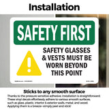 Safety Glasses & Vests Must With Symbol