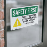 Safety Glasses & Vests Must With Symbol