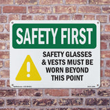 Safety Glasses & Vests Must With Symbol