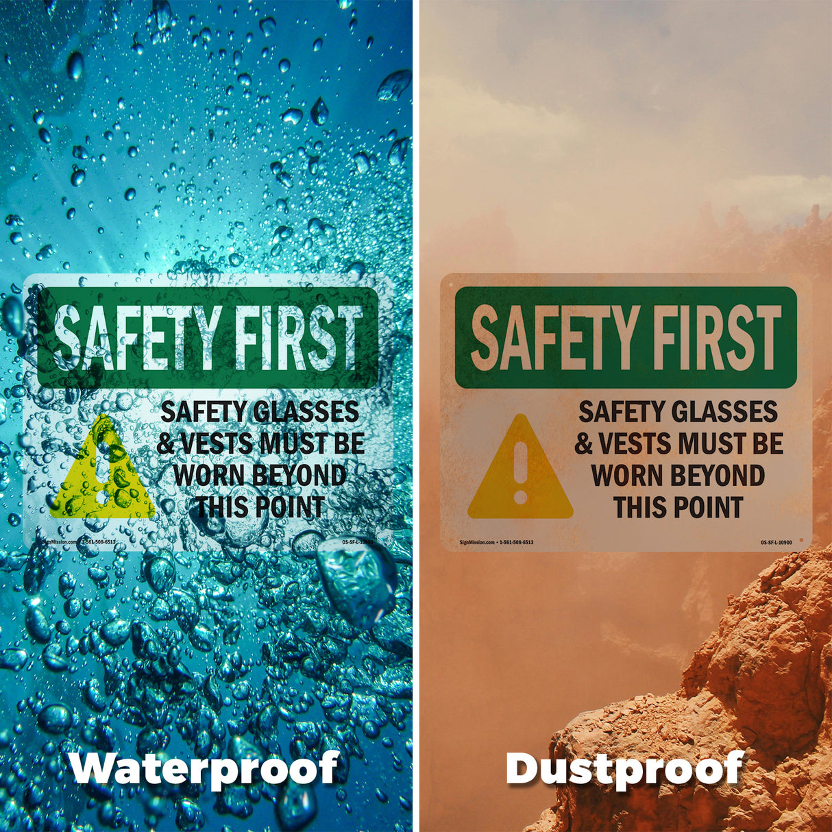 Safety Glasses & Vests Must With Symbol