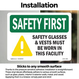 Safety Glasses & Vests Must With Symbol