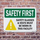 Safety Glasses & Vests Must With Symbol