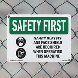 Safety Glasses And Face Shield With Symbol
