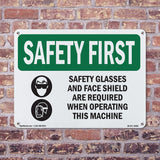 Safety Glasses And Face Shield With Symbol
