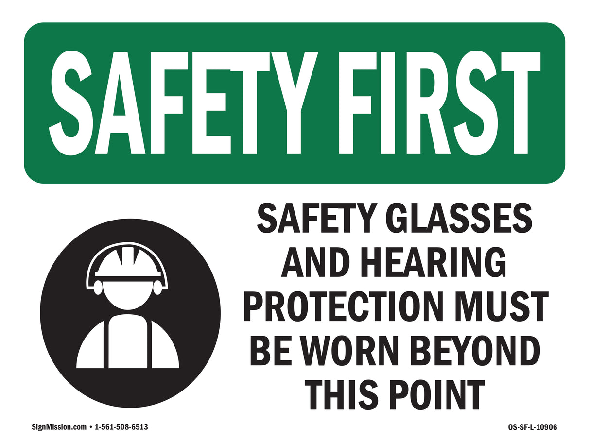 Safety Glasses And Hearing Protection With Symbol