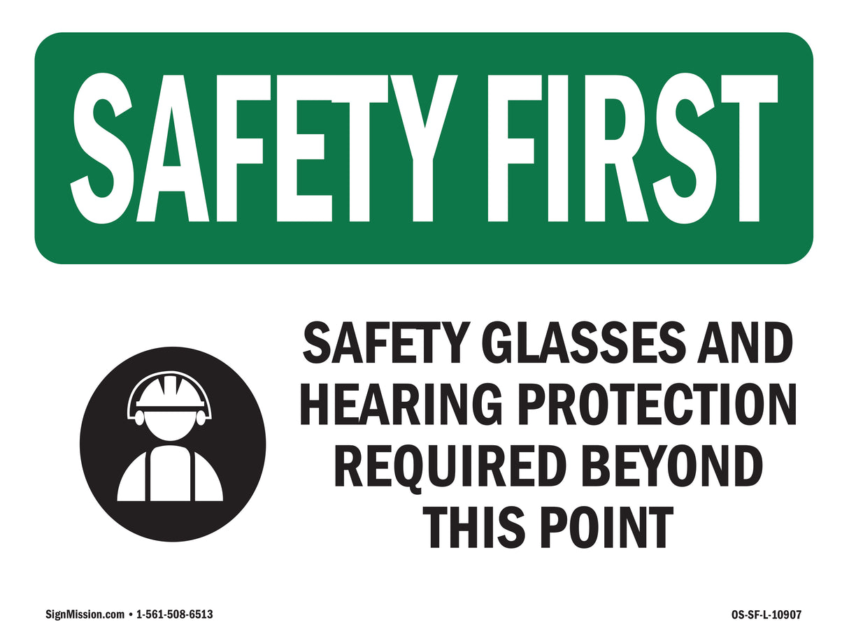 Safety Glasses And Hearing Protection With Symbol