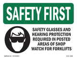 Safety Glasses And Hearing Protection With Symbol