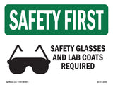 Safety Glasses And Lab Coats Required With Symbol