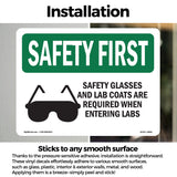Safety Glasses And Lab Coats With Symbol