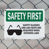 Safety Glasses And Lab Coats With Symbol