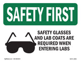 Safety Glasses And Lab Coats With Symbol