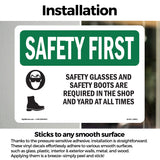 Safety Glasses And Safety Boots With Symbol