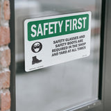 Safety Glasses And Safety Boots With Symbol