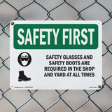 Safety Glasses And Safety Boots With Symbol
