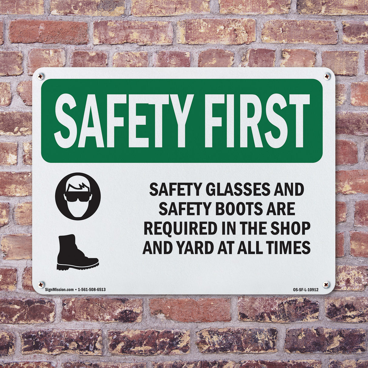 Safety Glasses And Safety Boots With Symbol