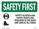 Safety Glasses And Safety Boots With Symbol