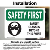 Safety Glasses Beyond This Point With Symbol
