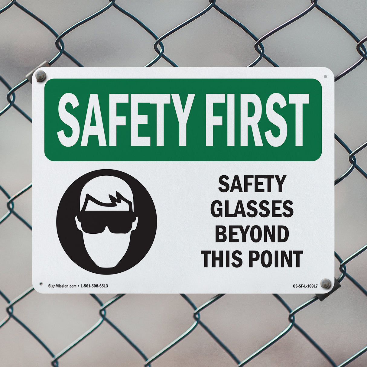 Safety Glasses Beyond This Point With Symbol