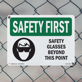 Safety Glasses Beyond This Point With Symbol
