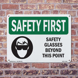 Safety Glasses Beyond This Point With Symbol