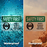 Safety Glasses Beyond This Point With Symbol