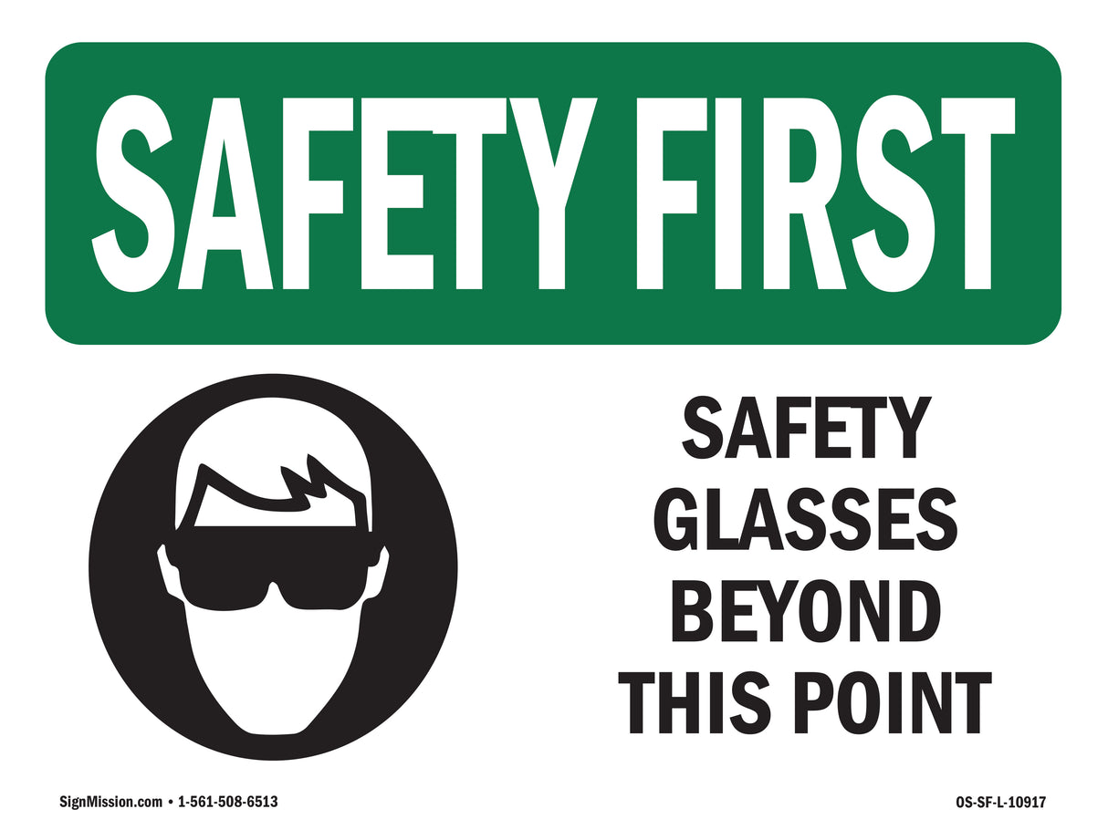 Safety Glasses Beyond This Point With Symbol