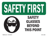 Safety Glasses Beyond This Point With Symbol