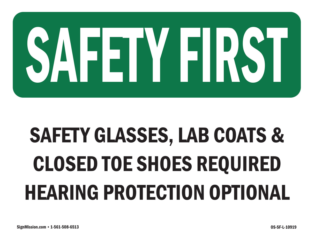 Safety Glasses Lab Coats & Closed