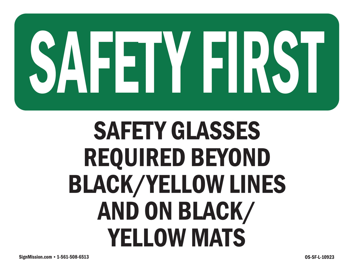 Safety Glasses Required Beyond Black-Yellow