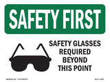 Safety Glasses Required Beyond With Symbol