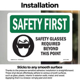 Safety Glasses Required Beyond With Symbol
