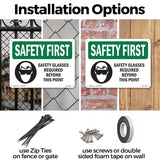 Safety Glasses Required Beyond With Symbol