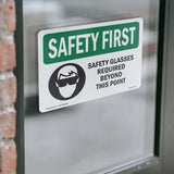 Safety Glasses Required Beyond With Symbol